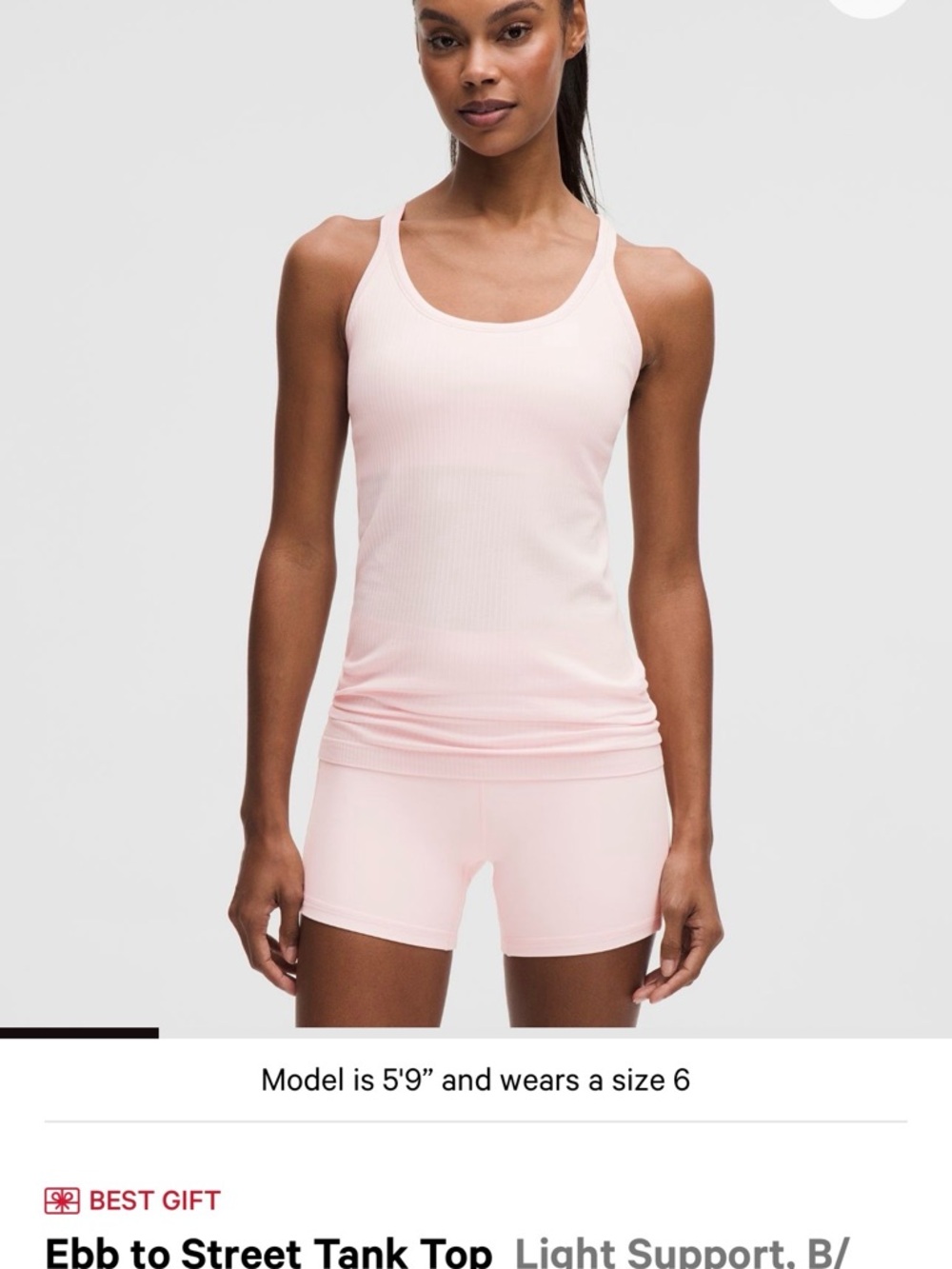 lululemon Ebb to street tank top size 8